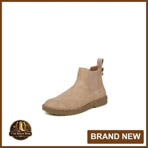 Shoes - Women's Chelsea Boots with Double Zipper, Brown Welt Stitching Detail